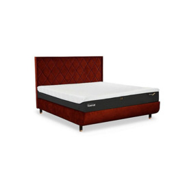 TEMPUR - Arc Slatted Ottoman Bed Frame with Quilted Headboard - King Size