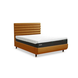 TEMPUR - Arc Slatted Ottoman Bed Frame with Vectra Headboard - King Size - Black & Gold