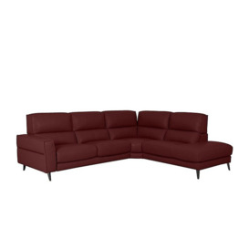 Axel NC Leather Right Hand Facing Chaise End Sofa - NC Deep Red
