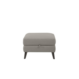 Axel BV Leather Storage Footstool - Silver Grey