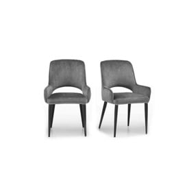 Basque Pair of Dining Chairs - Granite