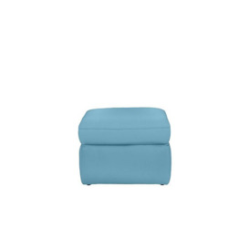 Berlin Leather Storage Footstool - Blu