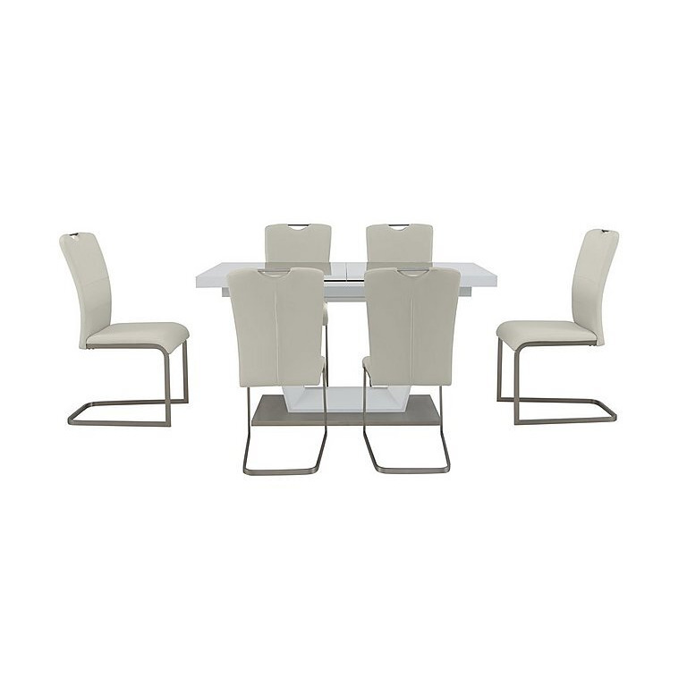 Bianco Small Extending Dining Table and 6 Chairs Set