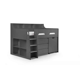 Bjorn Mid Sleeper with Desk and Storage - Anthracite
