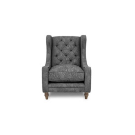 Boutique Collection - Blenheim Wing Chair with Oak Feet - Savoy Raven