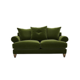 The Lounge Co. - Bronwyn 2.5 Seater Fabric Scatter Back Fibre Fill Sofa With Vintage Oak Feet - Woodland Moss