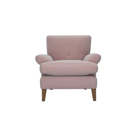 The Lounge Co. - Bronwyn Fabric Joshua Armchair With Walnut Feet - Cotton Candy