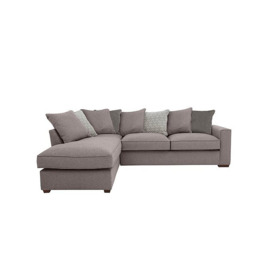 Cory Fabric Left Hand Facing Corner Chaise Scatter Back Sofa Bed - Dallas Taupe & Grey Pack
