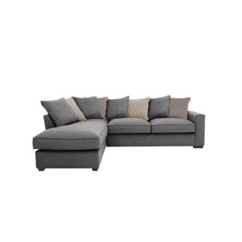 Cory Fabric Left Hand Facing Corner Chaise Scatter Back Sofa Bed - Dallas Charcoal & Stone Pack