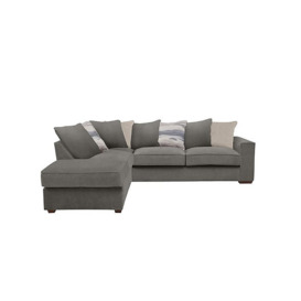 Cory Fabric Left Hand Facing Corner Chaise Scatter Back Sofa Bed - Cosmo Pewter & Taupe Pack