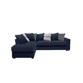Cory Fabric Left Hand Facing Corner Chaise Scatter Back Sofa Bed - Cosmo Navy & Slate Pack