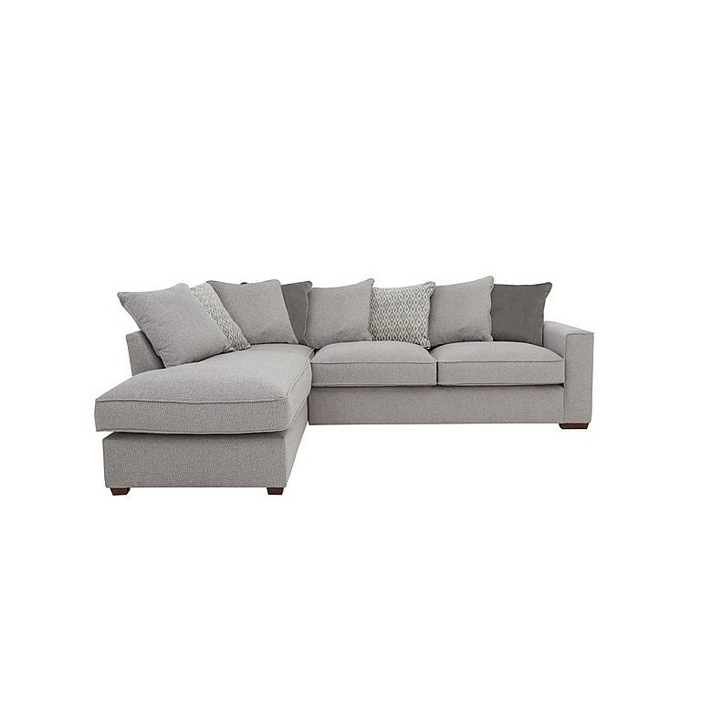 Cory Fabric Left Hand Facing Corner Chaise Scatter Back Sofa - Dallas Silver & Grey Pack