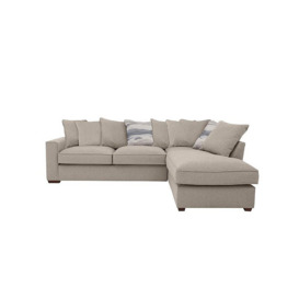 Cory Fabric Right Hand Facing Corner Chaise Scatter Back Sofa Bed - Dallas Natural & Taupe Pack