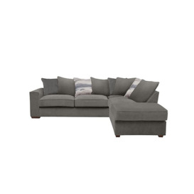 Cory Fabric Right Hand Facing Corner Chaise Scatter Back Sofa Bed - Cosmo Pewter & Slate Pack