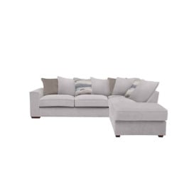 Cory Fabric Right Hand Facing Corner Chaise Scatter Back Sofa Bed - Cosmo Silver & Natural Pack