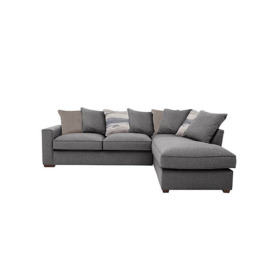 Cory Fabric Right Hand Facing Corner Chaise Scatter Back Sofa - Dallas Charcoal & Natural Pack