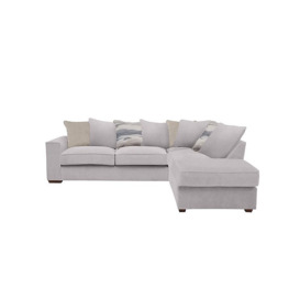 Cory Fabric Right Hand Facing Corner Chaise Scatter Back Sofa - Cosmo Silver & Cream Pack