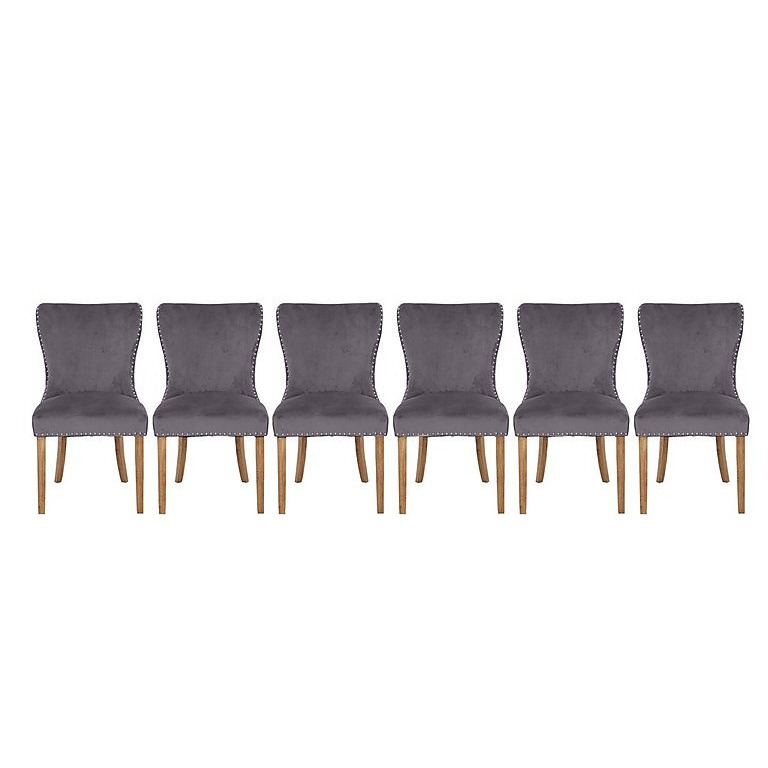 Chennai Set of 6 Luxe Dining Chairs - Grey