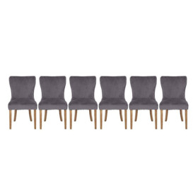 Chennai Set of 6 Luxe Dining Chairs - Grey