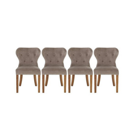 Chennai Set of 4 Upholstered Dining Chairs - Taupe