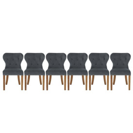 Chennai Set of 6 Upholstered Dining Chairs - Grey