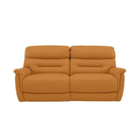Chicago 3 Seater NC Leather Battery Recliner Sofa - NC Honey Yellow