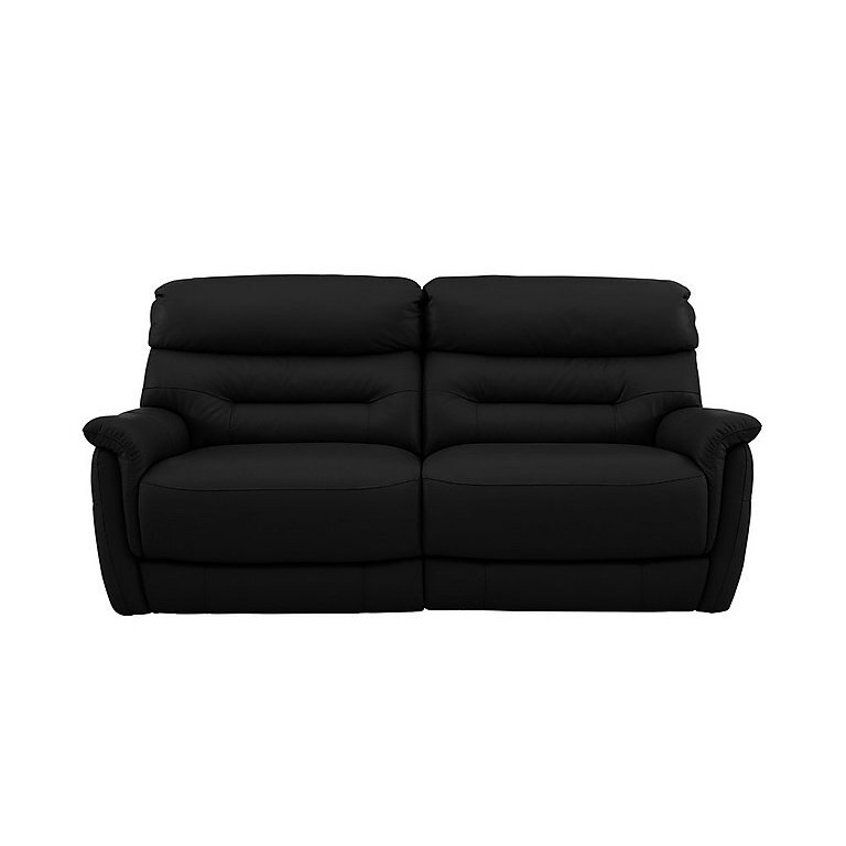 Chicago 3 Seater HW Leather Power Recliner Sofa - Black