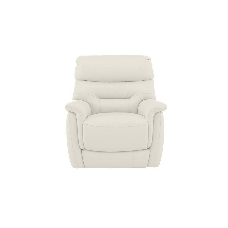 Chicago HW Leather Armchair with Battery Recliner - Star White