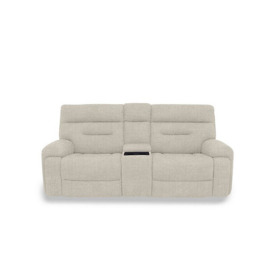 Cinemax Media 3 Seater Fabric Power Recliner Sofa with Power Headrests - Weave Stone