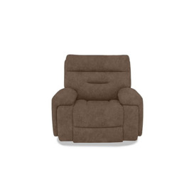 Cinemax Media Fabric Power Recliner Chair with Power Headrest - Classic Brown