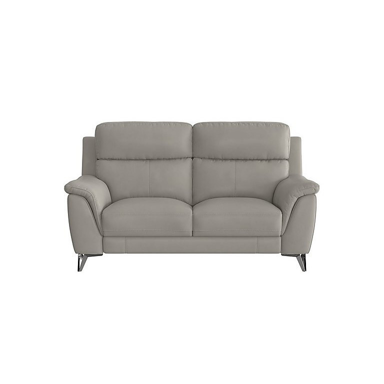 Contempo 2 Seater BV Leather Sofa - Silver Grey