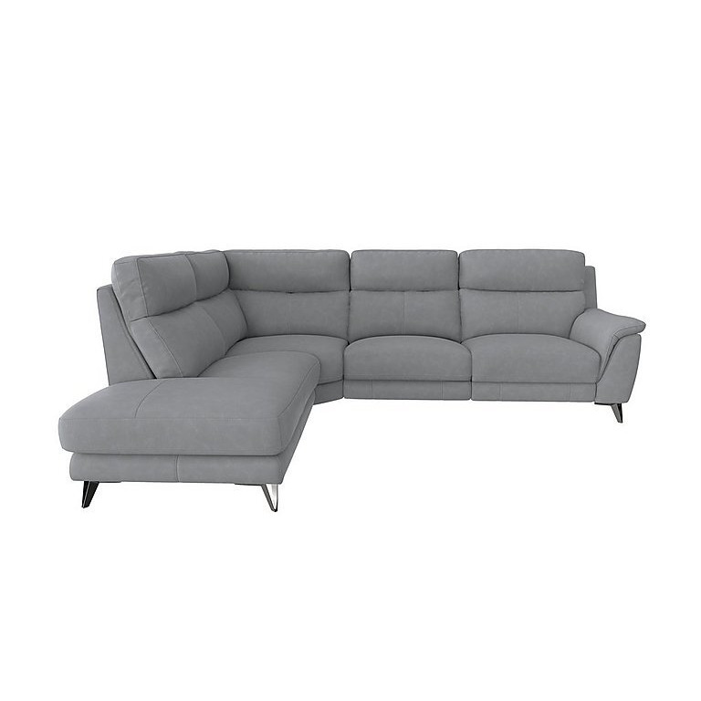 Contempo 3 Seater Left Hand Facing Chaise End Fabric Sofa - Bluish Grey