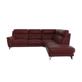 Contempo Right Hand Facing Chaise End NC Leather Sofa - NC Deep Red
