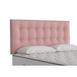 Coral Strutted Headboard - Double - Luxury Dusty Pink