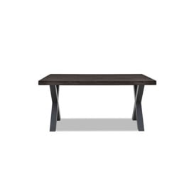 Bodahl - Compact Terra Straight Edge Dining Table with X-Shaped Legs - 140-cm - Smoked