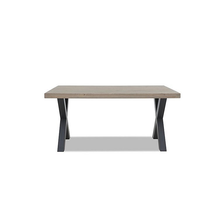 Bodahl - Compact Terra Straight Edge Dining Table with X-Shaped Legs - 140-cm - Vintage Grey