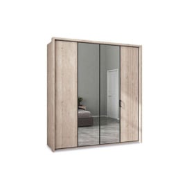 Wiemann - Dallas 207cm 4 Door Hinged Wardrobe with 2 Mirror Doors - Holm Oak