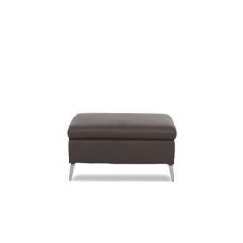 Daytona Leather Footstool - Storm