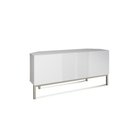 Delta Corner TV Unit with Smart LED Lighting - White