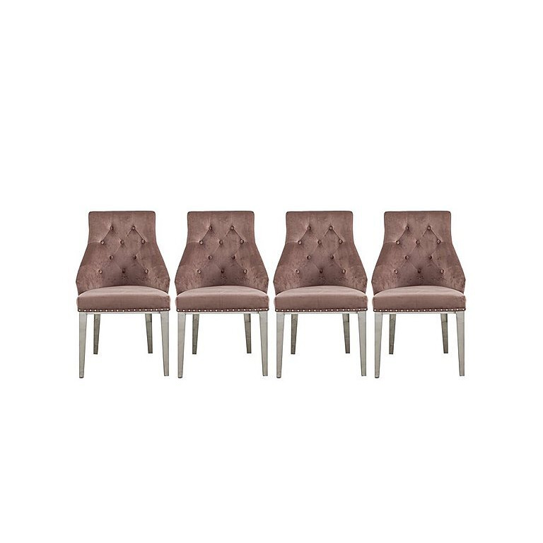 Dolce Set of 4 Button Back Dining Chairs - Blush