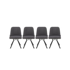 Habufa - Detroit Set of 4 Dining Chairs - Anthracite