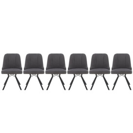 Habufa - Detroit Set of 6 Dining Chairs - Anthracite