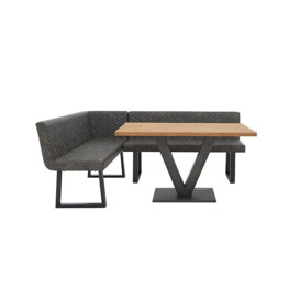 Compact Earth Dining Table and Left Hand Facing Corner Bench