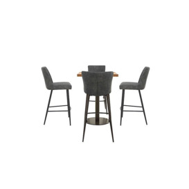 Earth Table and 4 Upholstered Bar Stools