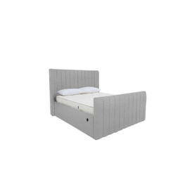 Eira High Foot End Electric Ottoman Bed Frame - King Size - Gatsby Chalk Dust