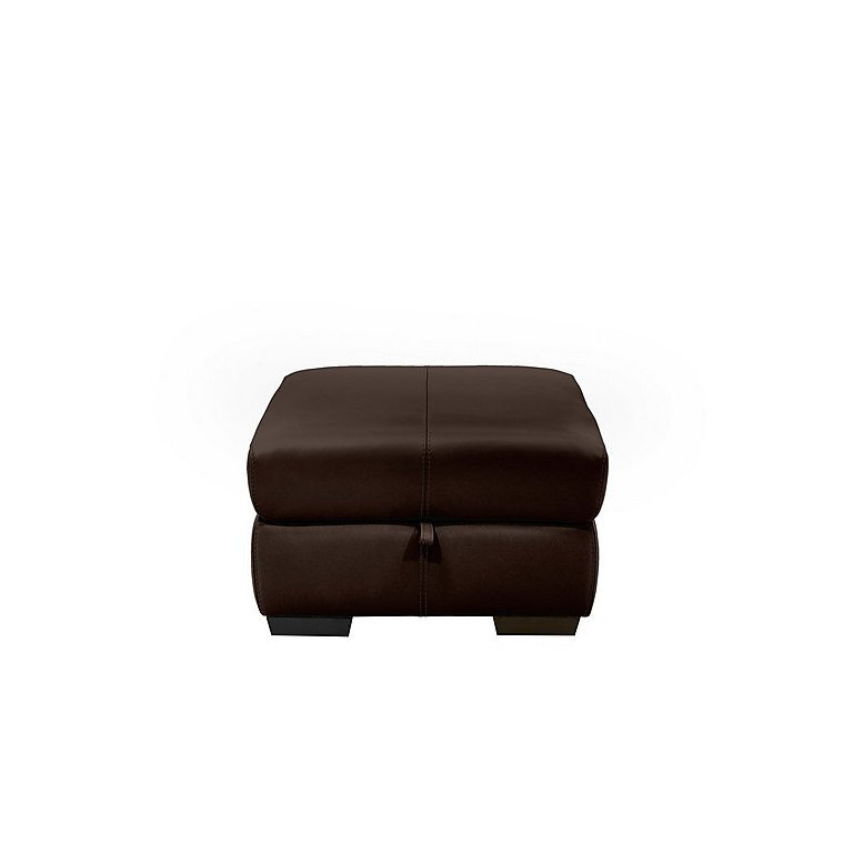 Elixir BV Leather Storage Footstool - Dark Chocolate