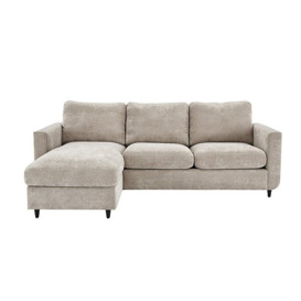 Esprit Fabric Left Hand Facing Chaise Sofa Bed with Storage - Silver