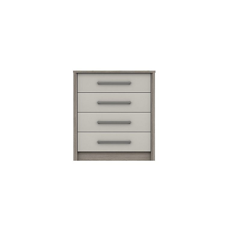 London Bedrooms - Euston 4 Drawer Chest - Grey Oak/White Grey Gloss