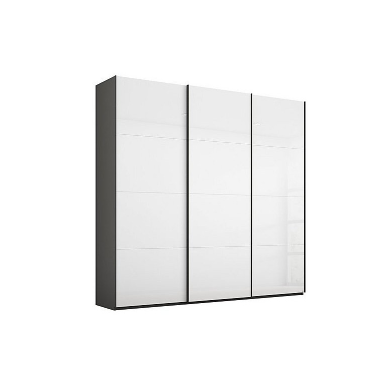 Rauch - Formes Glass 3 Door Sliding Wardrobe - Graphite/White Front