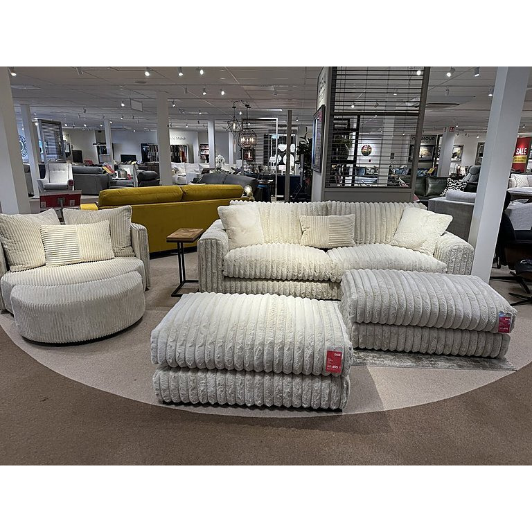 Alexander and James 4-Seater, Swivel Chair, half Moon Footstool